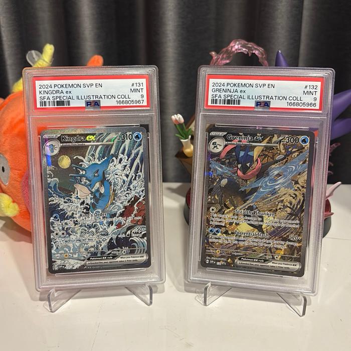 Kingdra ex 131 Black Star Promo PSA 9 & Greninja ex 132 Black Star Promo PSA 9 Sequential English Po