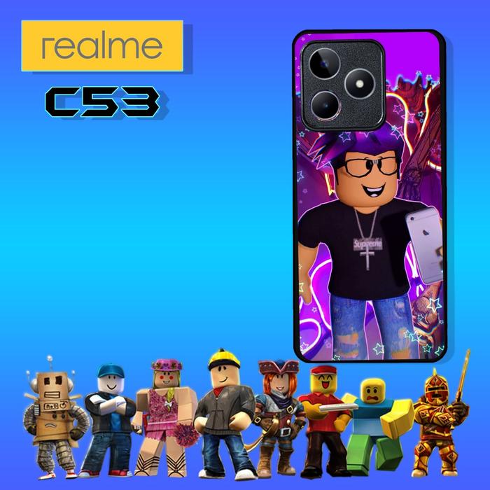 CUSTOM [ HD09 ] GLOSSY SOFTCASE & HARDCASE ALL TYPE REALME C53 C51 C35 C33 C31 MOTIF ROBLOX GAMER