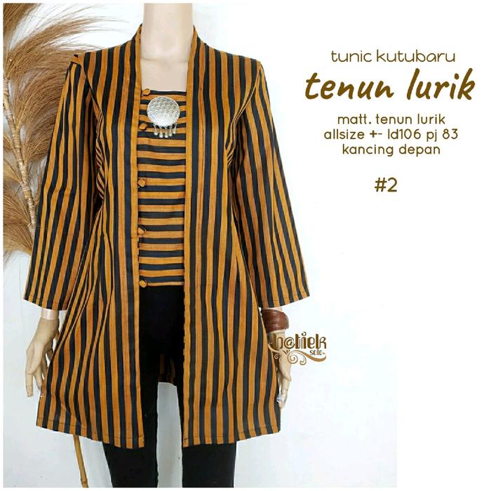 tenun lurik tunik kutu baru ld 108 pb 85 kancing depan