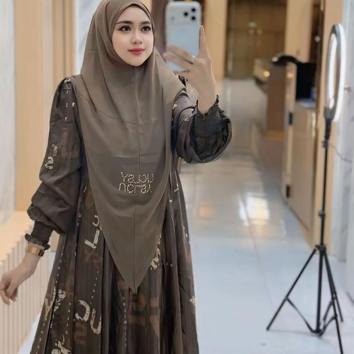 Ready Gamis set Hijab Syari Bergo BY UCL SYARI Muslim Wanita Busui