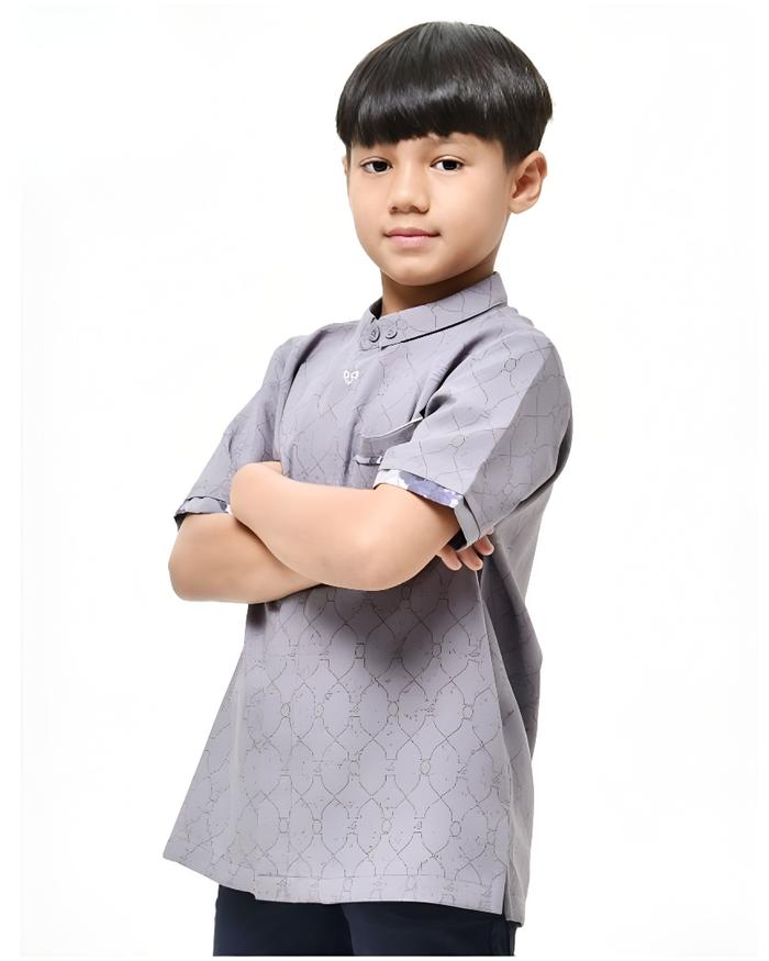 Rabbani Baju Koko Anak - Kemko Anak Huzlah Pdk ORI Warna Hijau Olive
