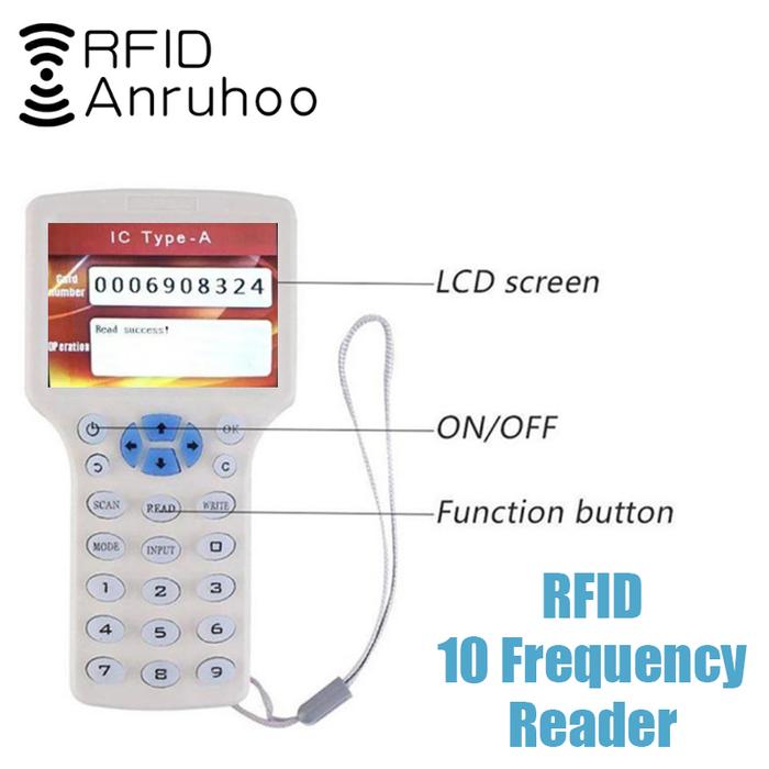 English USB 10Frequency Programmer RFID Duplicator 13.56Mhz NFC Smart