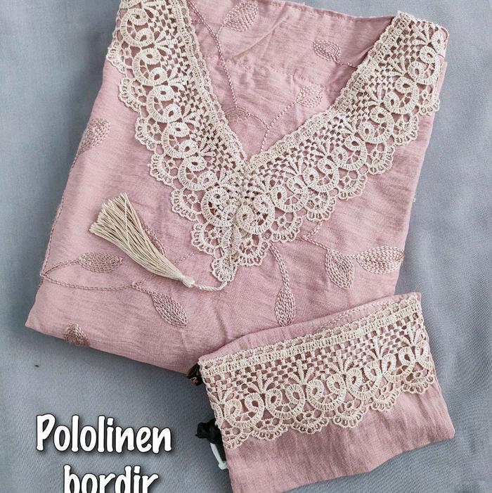 POLOLINEN BORDIR SIZE S - usia 6-8 tahun - mukena abaya sholat terbaru 354 by Jihan salsa