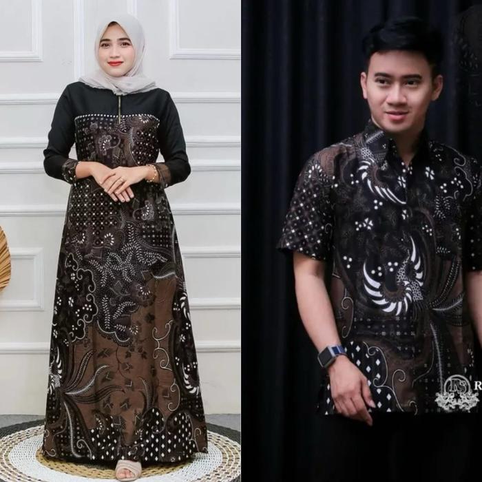Batik pasangan couple ter hits bahan halus Katun Baju Gamis Wanita