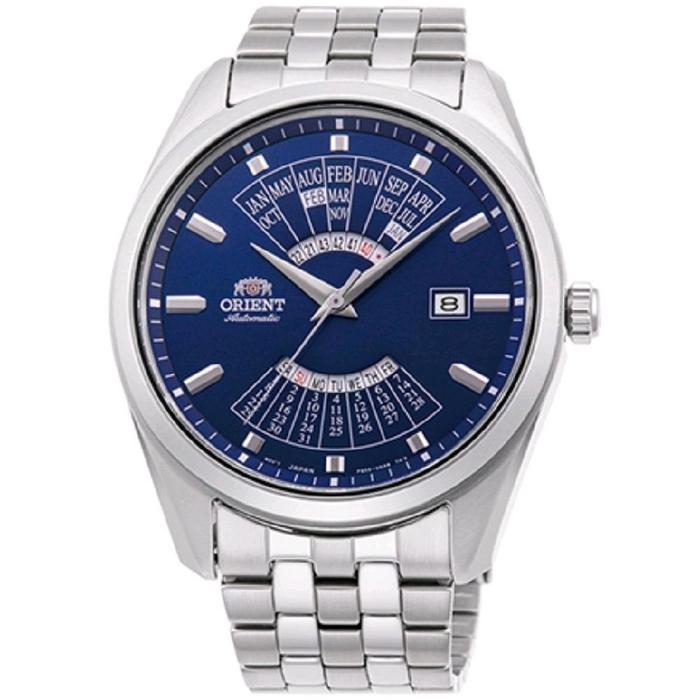 Jam Tangan Orient RA-BA0003L10B Man Multi Year Calendar Automatic Blue Dial Stainless Steel Strap RA