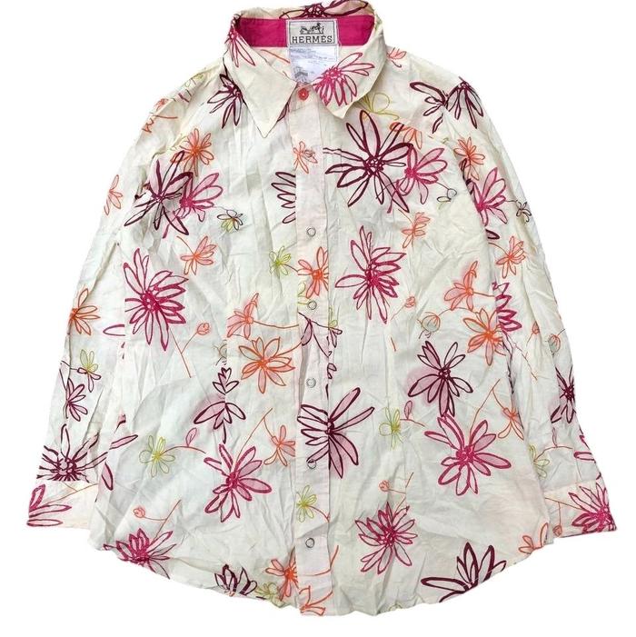 Hermes Floral Shirt Second Aut Wanita