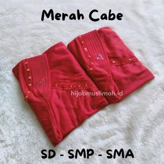 Jilbab Serut Sekolah Anak Jilab Sekolah Merah Cabe Pita PAUD TK SD SMP SMA