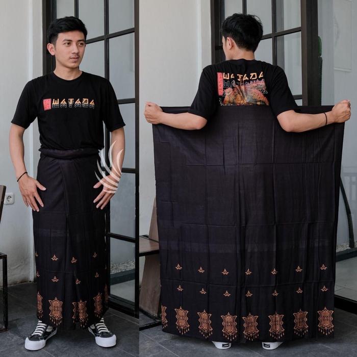 KRISNA JAYA - Sarung Batik Pintu Aceh Bahan RAYON SUPER Pria Dewasa Semua musim Gray