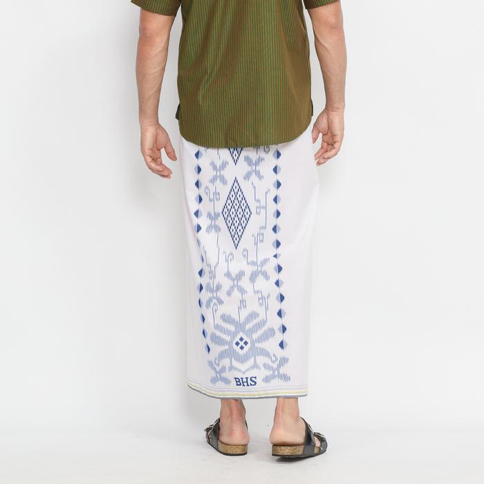 Terlaris Sarung BHS Cosmo Original Hitam Putih Polos Warna Tumpal TERBARU Garis Hitam Kain Muslim Te
