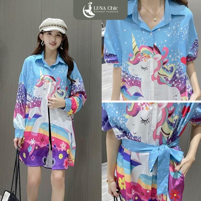 PONY TUNIK | Kemeja Tunik Wanita Printing Premium