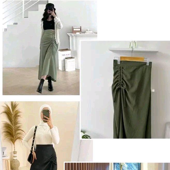 rok serut/rok polos serut/rok wanita murah/rok wanita preloved/rok preloved/bawahan murah/preloved