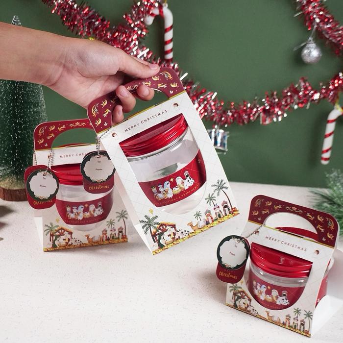 PREMIUM (READY) terjamin 10 Set Box Jinjing Toples Cloe 400 ml 600ml 800ml Dus Natal Christmas Box t