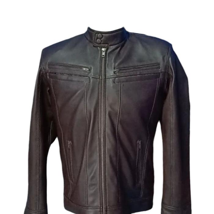 Jaket Kulit Pria Domba Super Terbaru - Toko Zakboy Leather Shop - Lembut, Nyaman Keren Cowok Tebal S