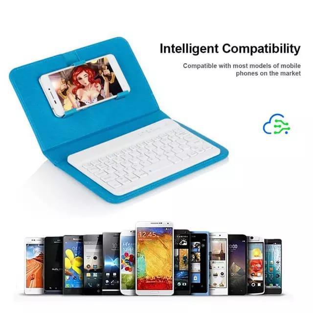 KEYBOARD MINI BLUETOOTH FOR MOBILE PHONE TABLET SMART TV LEATHER CASE