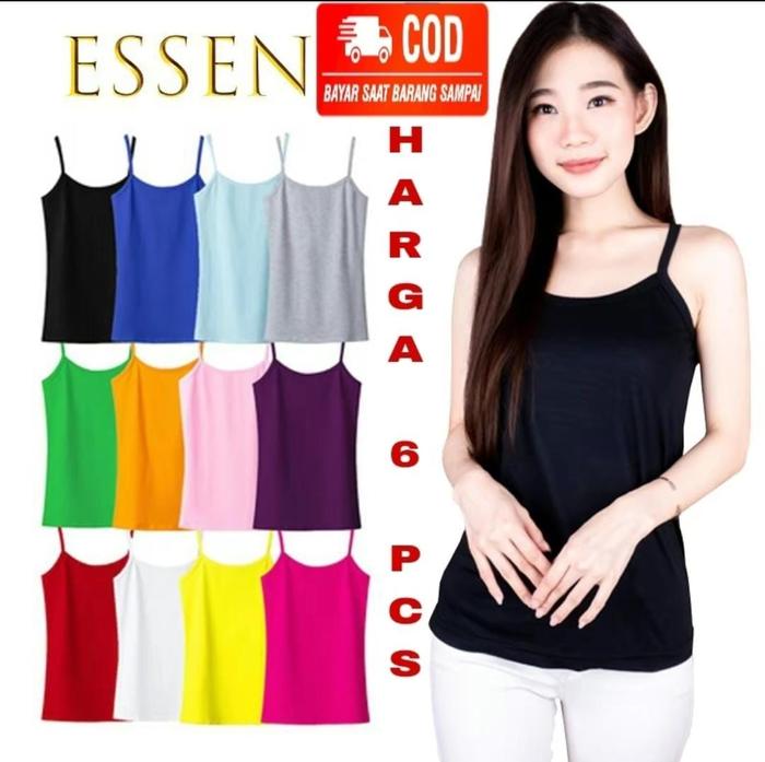 Tanktop Tangtop Polos Bahan Spandek Lycra lembut Aneka Warna-3 pcs