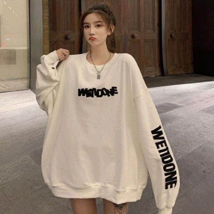 WE11DONE SWEATER FLEECE OVERSIZE S-6XL JUMBO BIG SIZE UNISEX Wanita Crewneck Sweatshirt Distro Tebal