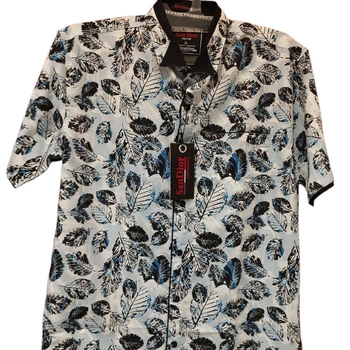 Baju Hem SanDior Casual Cowok Lengan Pendek Comfortable untuk Pria