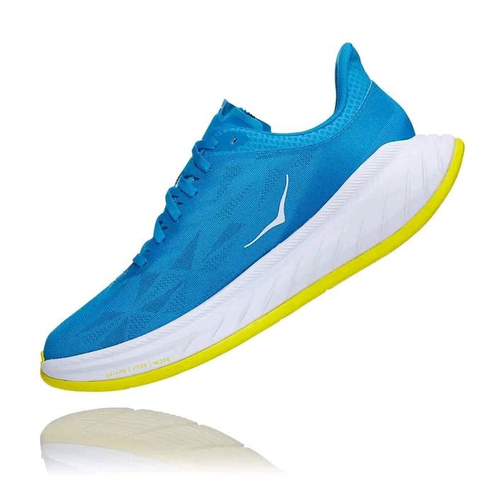 Sepatu Raning Hoka Carbon x2 white blue outdoor Running Shoes