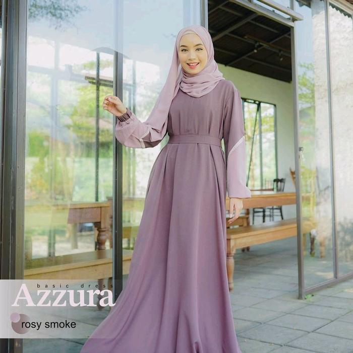 ABAYA AZZURA/Basic Abaya linen kekinian/Dress Syari