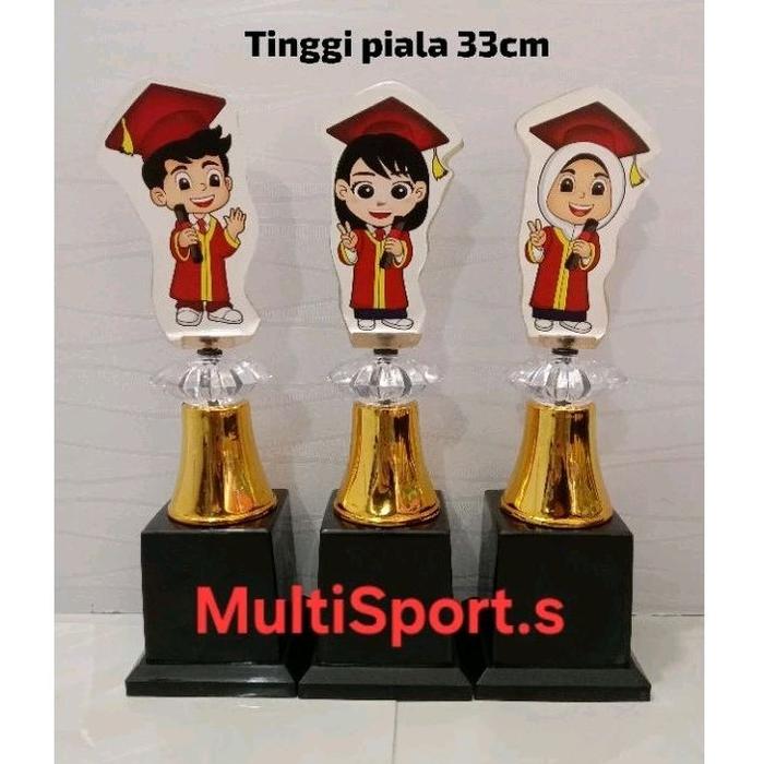 PIALA TROPHY WISUDA KRISTAL 33 CM