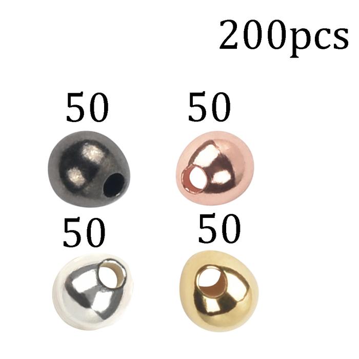 MUUNN 4 colors200pcs Tungsten Jig Off Beads,Tying Nymph Jig