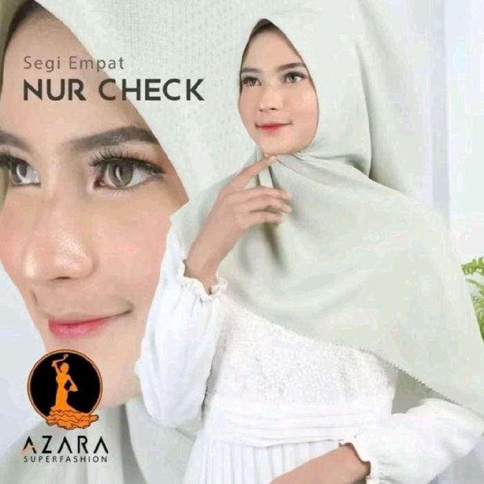 Hijab Segiempat Azara Nur Check 3D, Hijab Waffle Azara Nur Check 3 D