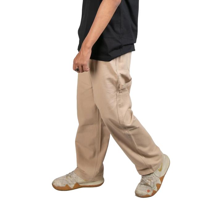 Indiesch.co - Celana Carpenter Pants - Cream - Straight Fit - Celana Pria Casual Slim Formal - Celan