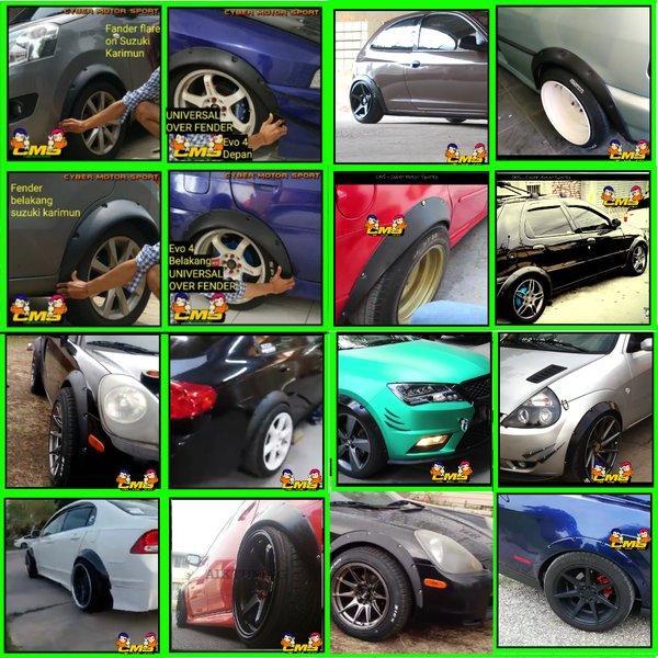 Murah! Wide Fender Universal 2 Pcs. Over Fender Spakbor Mobil Universa