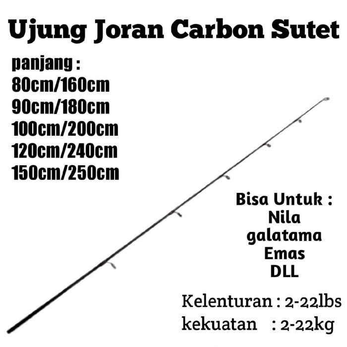 Ujung Joran Carbon Sutet kaku 6-7mm 75-150cm