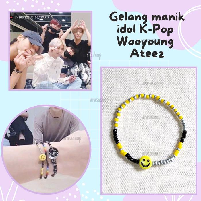 gelang Wooyoung ateez | ateez Wooyoung bracelet | gelang manik ateez | gelang idol K-Pop