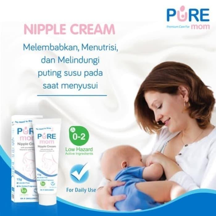 Pure Mom Nipple Cream Puting 15gr Pure Salep Krim Puting Luka Lecet