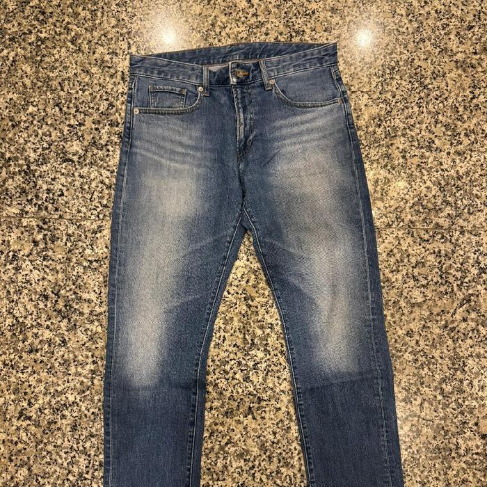 Celana Jeans Uniqlo Light Blue Denim Biru Muda Wash Slim Fit Size 31 Original Prelove Second