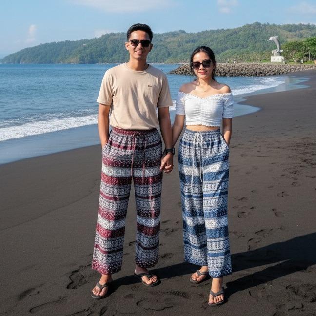 (REG-JUMBO) ETNIK celana kulot dewasa unisex pria wanita stret karet kuat etnik bali jogja santai ko