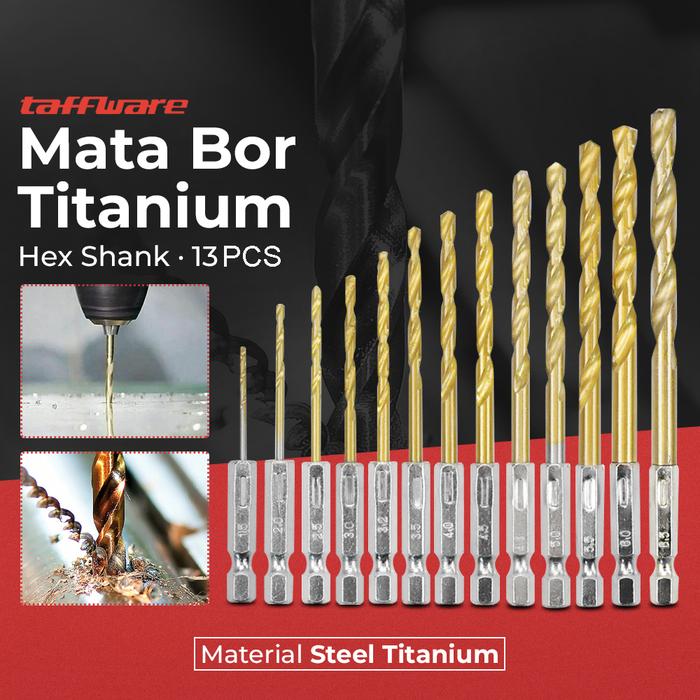 Mutiaramall - Mata Bor Power Drill | Drill Bit Titanium | Set Mata Bor
