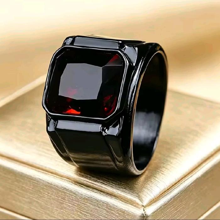 Cincin Titanium Warna Hitam untuk Pria Tampil Keren - Rings
