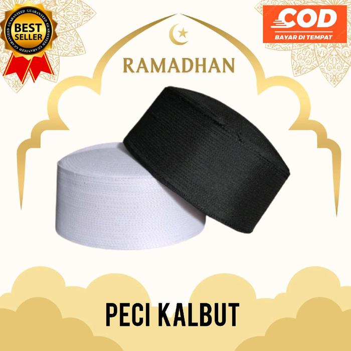 Peci Kopiah Songkok Putih Exclusive Peci haji/ peci Polos/ peci Kalbut Kualitas Bagus