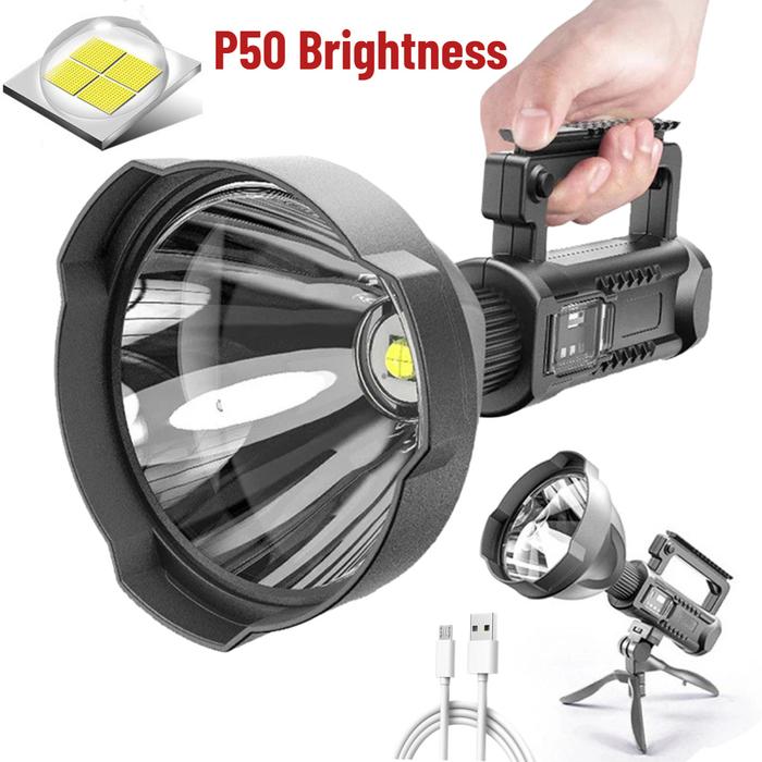 Terlaris, Senter LED Kuat Lampu Sorot Genggam Portabel Lampu Senter