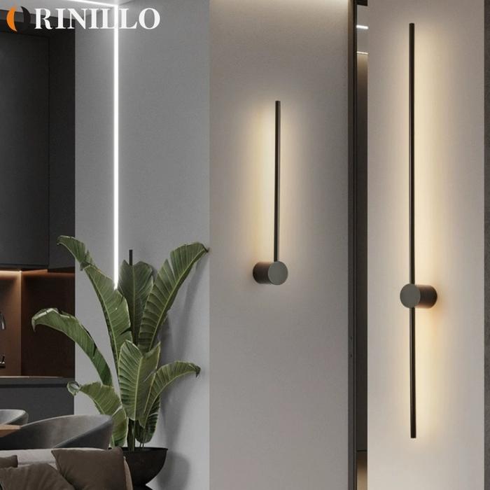 Modern minimalist led rotating wall lamp indoor long wall lamp living room bedroom background wall l
