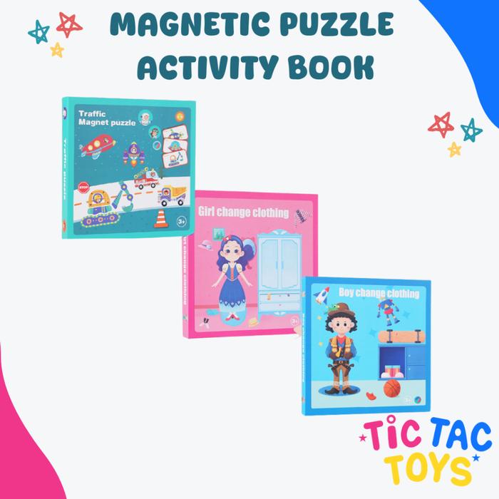 Tictactoys Magnetic Puzzle Activity Book / Mainan Buku Aktivitas Puzzle Magnetik Kayu