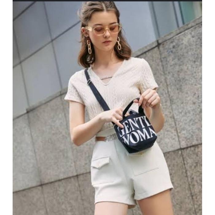 GENTLE WOMAN BAG ORI BKK MICRO CANVAS TOTE BAG SLING BAG TAS BKK