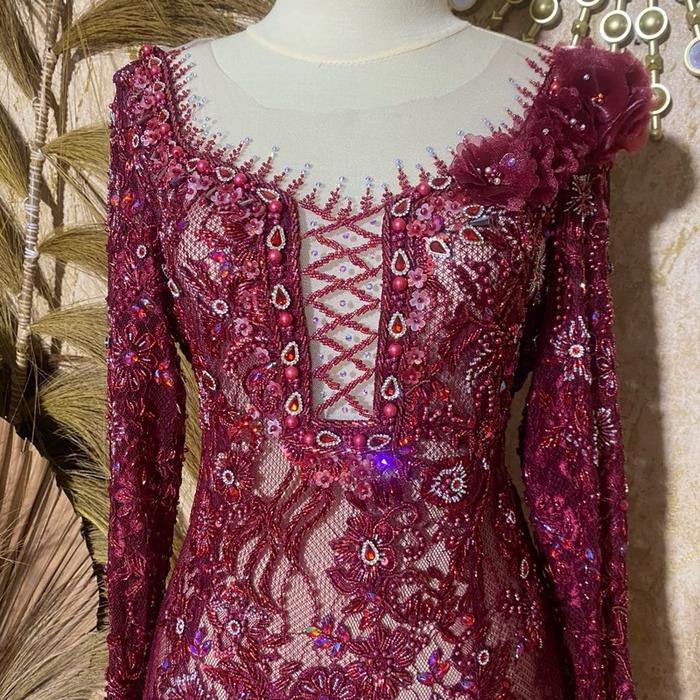Kebaya Pengantin Merah Maroon baju aja Pesta