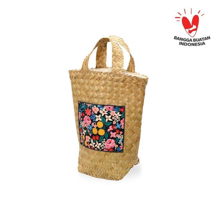 Tas Totebag Anyaman Handmade Du Anyam X Ayang Cempaka β Roses Pattern Eco Bag Purun Terbaru !!!
