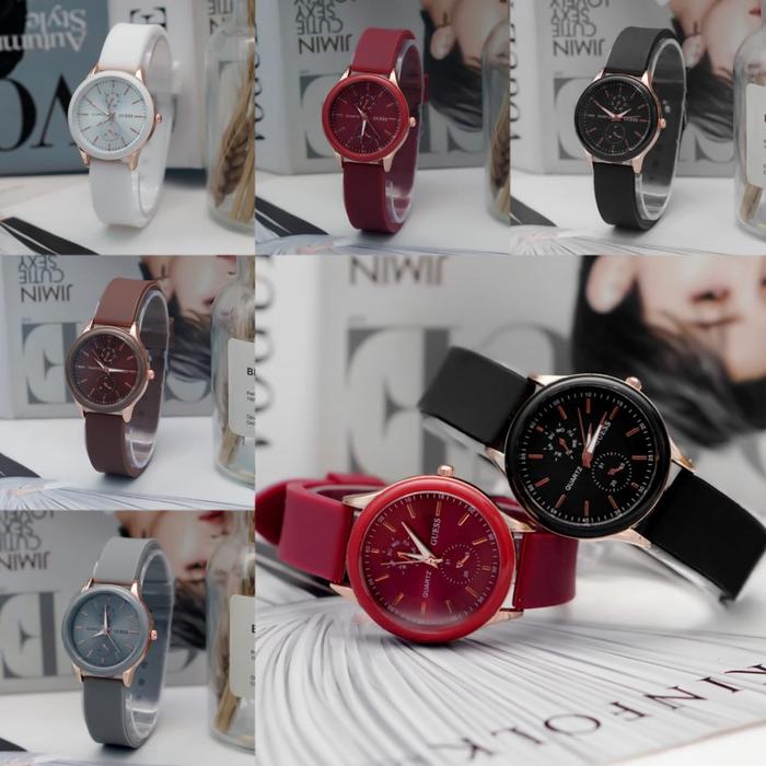 WBS JAM TANGAN WANITA PRIA ANALOG CHRONO VARIASI QUARTZ RUBBER WATCH GROSIR HIGH QUALITY RM060