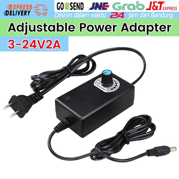 3V - 24V 2A Adaptor Adjustable Variable Power Supply Dimmer Motor Speed Controller