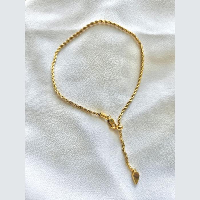 THIQLA - Gelang Kaki Dewasa Jumbo HURRIYAH - Gelang Kaki Tali Tambang Emas mirip Gelang Kaki Cewek E