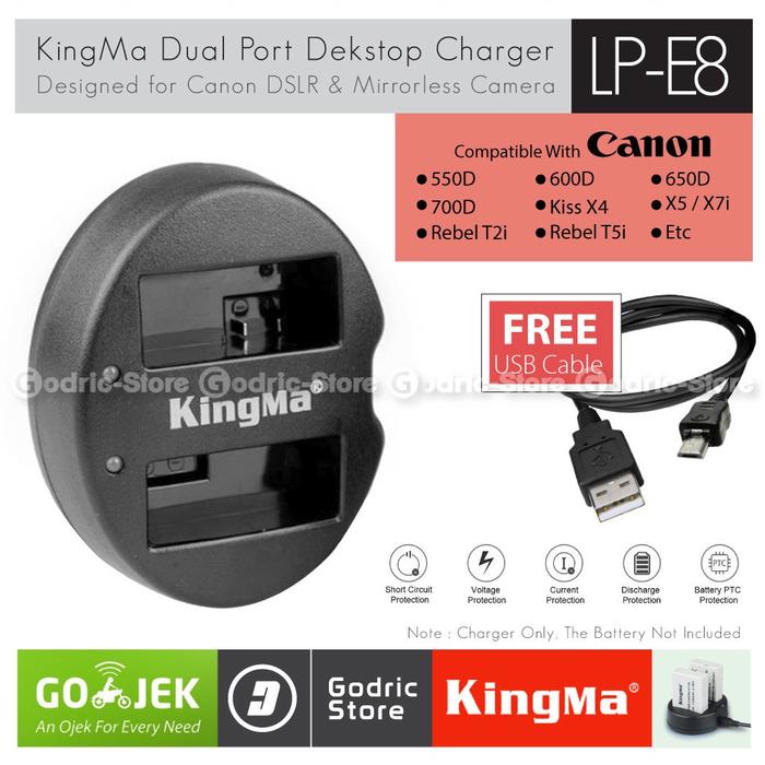 KingMa Charger LP-E8 for Canon EOS 700D 650D 600D 550D etc