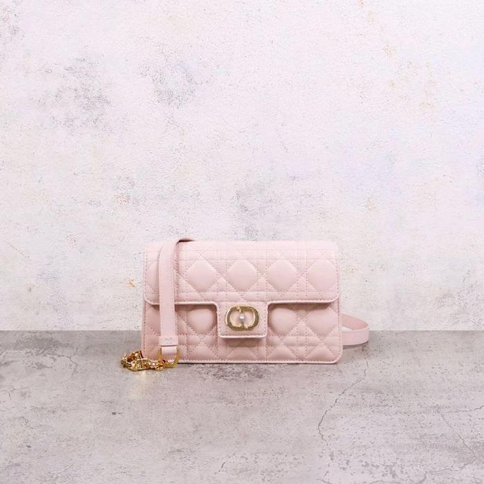 Dior Jolie Pouch Mini Bag Powder Pink Cannage Lambskin
