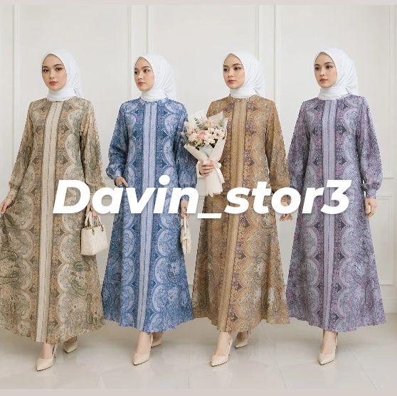 gamis Ceruty Babydoll premium grade A style mewah|gamis motif print terbaru|Dress Melisa fashionable