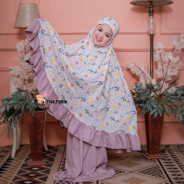 Little Porin - Mukena Anak Rayon Penium 1-14 Tahun - Mukena Motif - Mukena Anak Adem