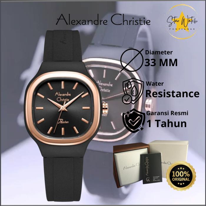 JAM TANGAN ALEXANDRE CHRISTIE 2B77 RUBBER PASSION 33MM LADIES